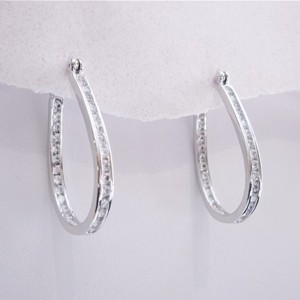 Inside/Outside Oval Sterling silver Hoops